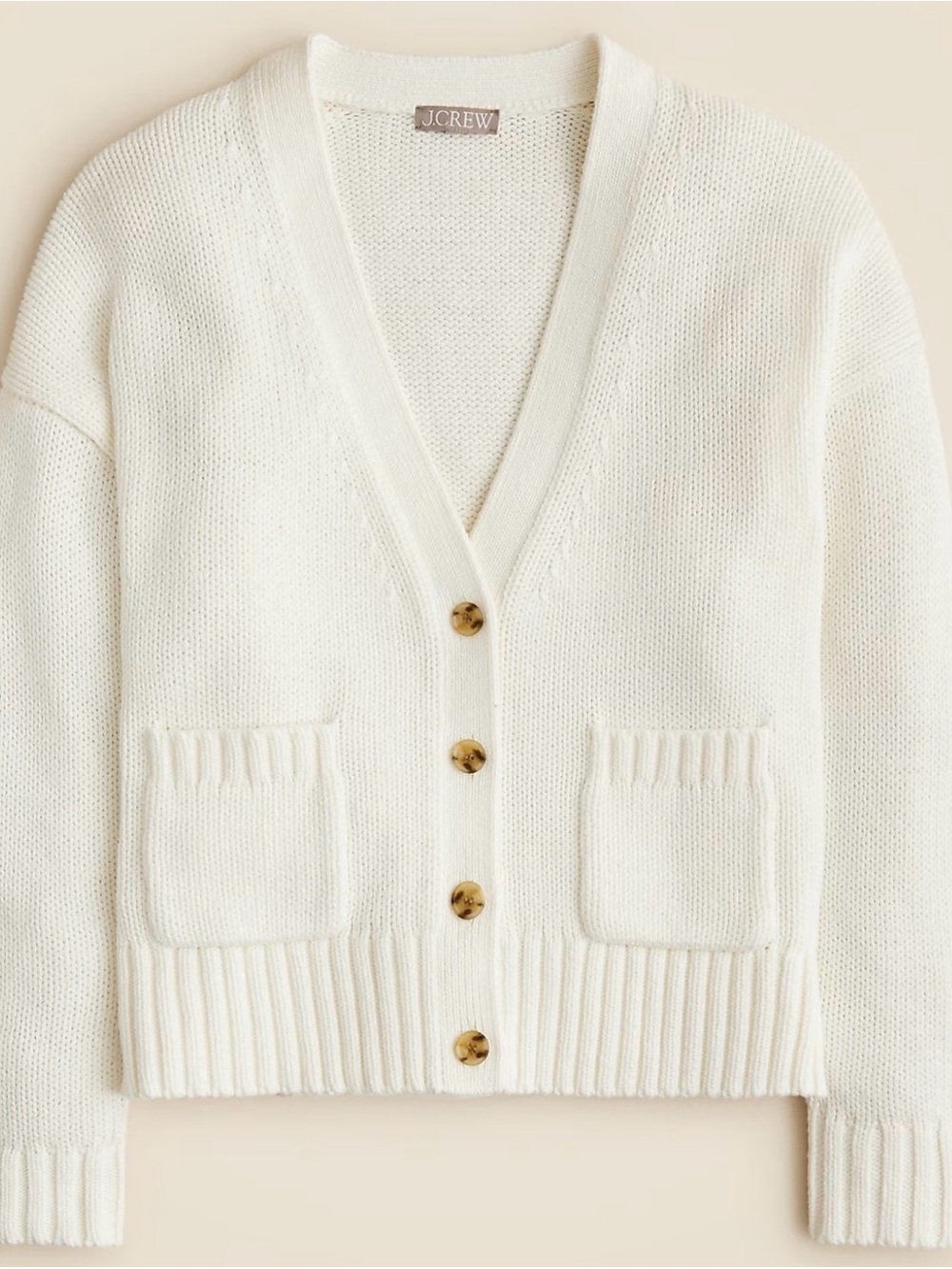 J Crew Heritage Cotton Relaxed Cardigan Sz M